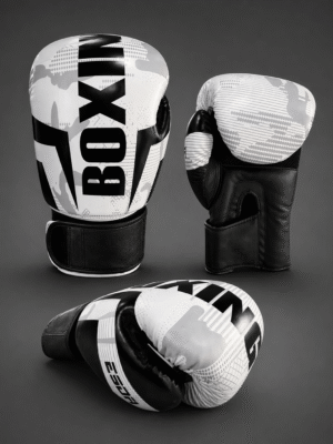 guantes de boxeo color blanco con negro